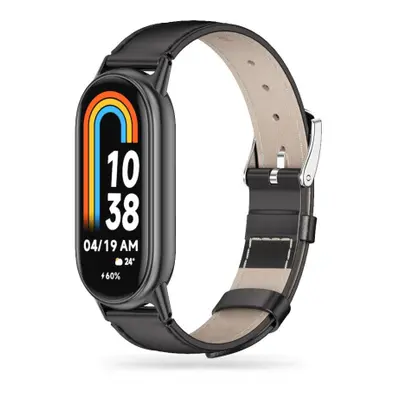 Tech-Protect Leatherfit řemínek na Xiaomi Smart Band 8 / 9, black