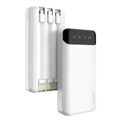 Dudao K6Pro+ Power Bank 20000mAh 2x USB + kabel USB-C / Lightning / Micro USB, bílý (Dudao K6Pro