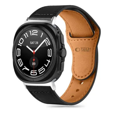 Tech-Protect Leatherfit řemínek na Samsung Galaxy Watch Ultra 47mm, black