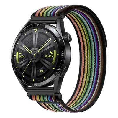 BStrap Velcro Nylon řemínek na Samsung Galaxy Watch 42mm, black rainbow (SSG028C0309)