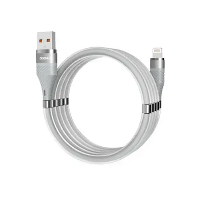 Dudao Self Organizing magnetický kabel USB / Lightning 5A 1m, šedý (1xsL light gray)