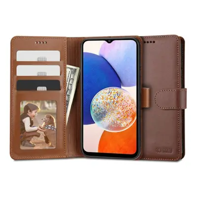 Tech-Protect Wallet knížkové pouzdro na Samsung Galaxy A14 4G / 5G, hnědé