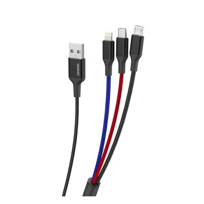 Dudao L10Pro 3in1 kabel USB - Lightning / USB-C / Micro USB 5A 38cm, bílý (L10pro)