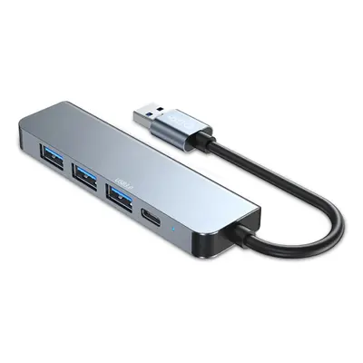 Tech-Protect V0 HUB adaptér 4x USB / USBC-C, šedý