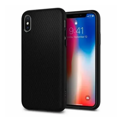 Spigen gumené pouzdro Liquid Air na iPhone X/XS, černé (063CS25114)