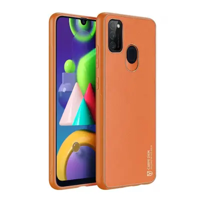 DUX DUCIS Yolo kožený kryt na Samsung Galaxy M30s, oranžový