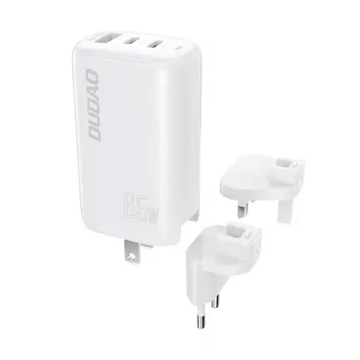 Dudao A7PRO 3in1 GaN síťová nabíječka USB / 2x USB-C QC PD 65W, bíla (A7PRO)