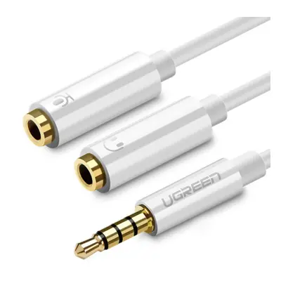 Ugreen AV134 splitter kabel 3.5mm jack / 2x 3.5mm jack M/F, bílý (AV134)