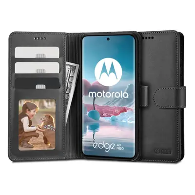 Tech-Protect Wallet knížkové pouzdro na Motorola Edge 40 Neo, černé