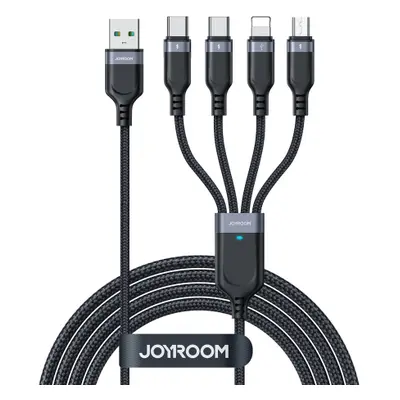 Joyroom 4in1 kabel USB - 2x USB-C / Lightning / Micro USB 3.5A 1.2m, černý