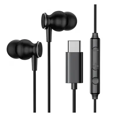 Joyroom JR-EC04 sluchátka do uší USB-C, černé (JR-EC04 Black)