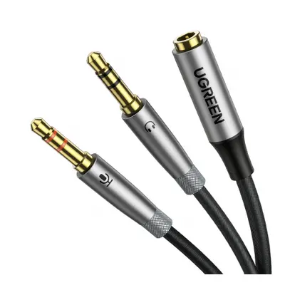 Ugreen AV193 audio kabel 3.5mm F/2xM 20cm, černý