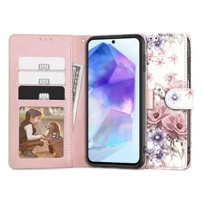 Tech-Protect Wallet knížkové pouzdro na Samsung Galaxy A55 5G, blossom flower