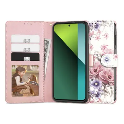 Tech-Protect Wallet knížkové pouzdro na Xiaomi Redmi Note 13 Pro 5G / Poco X6 5G, blossom flower