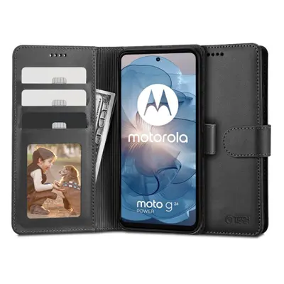 Tech-Protect Wallet knížkové pouzdro na Motorola Moto G24 / G24 Power / G04, černé