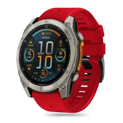 Tech-Protect Silicone Line řemínek na Garmin Fenix 5 / 6 / 6 Pro / 7 / 8 47mm / E, red