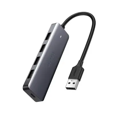 Ugreen CM219 USB HUB adaptér 4x USB 3.2 / Micro USB, šedý (CM219 50985)