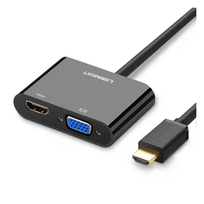 Ugreen CM101 adaptér mini HDMI - VGA / HDMI / 3.5mm jack, černý (CM101)