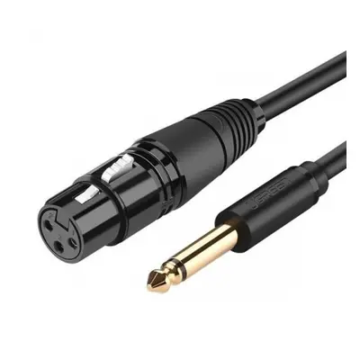 Ugreen AV131 audio kabel XLR - 6.35mm jack M/F 2m, černý (20719)