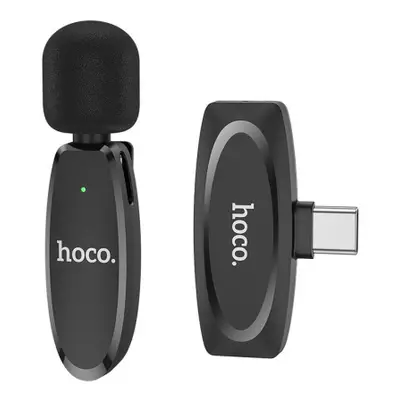 HOCO L15 bezdrátový lavalier mikrofon USB-C, černý