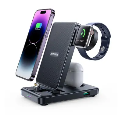 Joyroom JR-WQS02 bezdrátová nabíječka na iPhone / Apple Watch / AirPods, černá