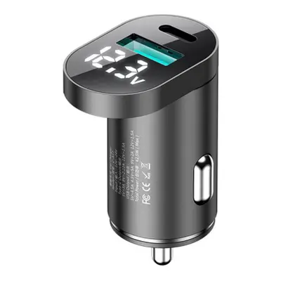 Joyroom C-A17 autonabíječka USB / USB-C 42.5W QC PD, stříbrná