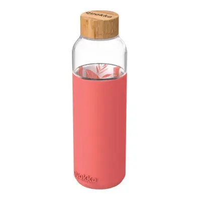 Quokka Flow skleněná láhev 660 ml, pink botanical