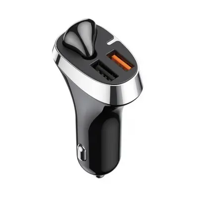 Joyroom Car Charger autonabíječka s bezdrátovým sluchátkem QC, 2x USB 2.1A 30W, černá (JR-CP2)