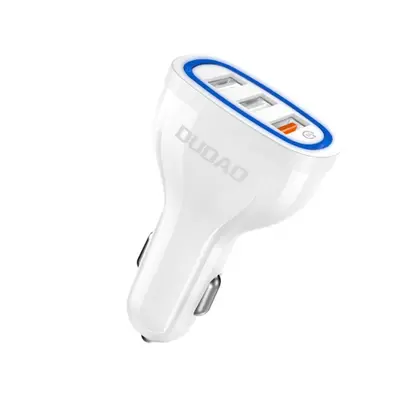 Dudao R7S autonabíječka 3x USB QC 3.0 2.4A 18W, bíla (R7S white)