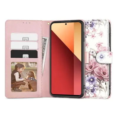 Tech-Protect Wallet knížkové pouzdro na Xiaomi Redmi Note 13 Pro 4G, blossom flower