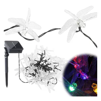 MG Dragonflies solární řetěz 30 LED 6.5m, farebná