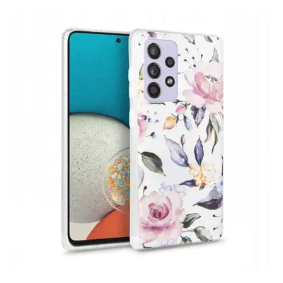 Tech-Protect Floral silikonový kryt na Samsung Galaxy A53 5G, bílý