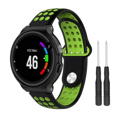 BStrap Silicone Sport řemínek na Garmin Forerunner 235, black/green (SGA002C02)