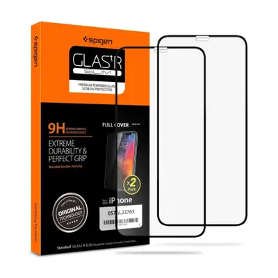 Spigen Full Cover Tr Slim 2-pack tvrzené sklo na iPhone 11 Pro / XS / X, černé (057GL23120)