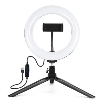 PULUZ Tripod stolní kruhové LED světlo 7.9'', černé (PKT3073B)