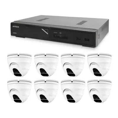 Kamerový set 1x AVTECH NVR AVH2109AX a 8x 2MPX IP Dome kamera AVTECH DGM2203ASVSEP + 8x Kabel UT