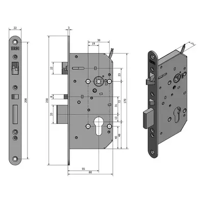 SAM EL 7255 - elektromechanický samozamykací zámek