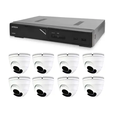 Kamerový set 1x AVTECH NVR AVH2109AX a 8x 5MPX IP Dome kamera AVTECH DGM5406ASE + 8x Kabel UTP 1