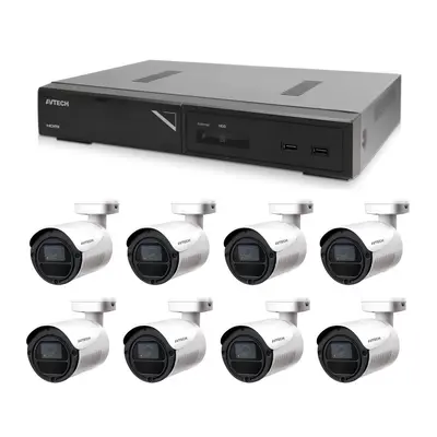 Kamerový set 1x AVTECH NVR AVH2109AX a 8x 2MPX IP Bullet kamera AVTECH DGM2103ASVP