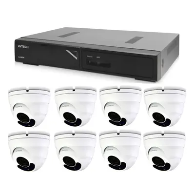 Kamerový set 1x AVTECH NVR AVH2109AX a 8x 2MPX Motorzoom IP Dome kamera AVTECH DGM2443SVSE + 8x 