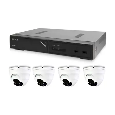 Kamerový set 1x AVTECH NVR AVH2109AX a 4x 5MPX IP Dome kamera AVTECH DGM5406ASE + 4x Kabel UTP 1