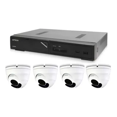 Kamerový set 1x AVTECH NVR AVH2109AX a 4x 2MPX Motorzoom IP Dome kamera AVTECH DGM2443SVSE + 4x 