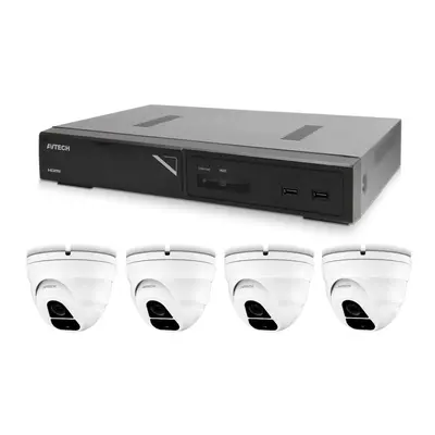 Kamerový set 1x AVTECH NVR AVH2109AX a 4x 2MPX IP Dome kamera AVTECH DGM2203ASVSEP + 4x Kabel UT