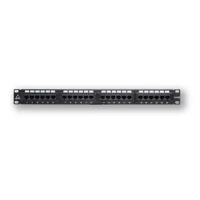 PP-112 24P/C5E - černá - 19" patch panel 1U, 24 portů C5E