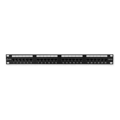 PP-152 24P/C6 - černá - 19" patch panel 1U, 24 portů C6