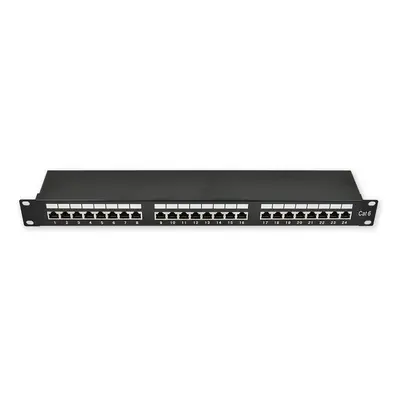 PP-160 24P/C6/S - 19" patch panel 1U, 24 portů C6 stíněný