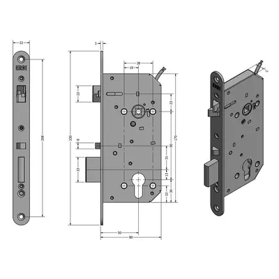 SAM EL P 9050 - elektromechanický samozamykací zámek