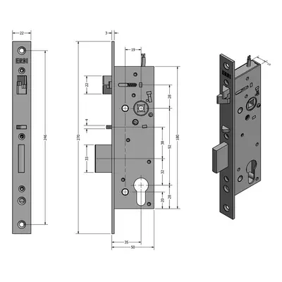 SAM EL B P 9235 - elektromechanický samozamykací zámek