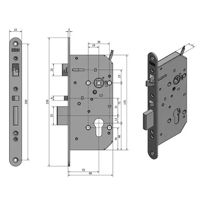 SAM REV 7255 - elektromechanický samozamykací zámek