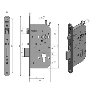 SAM REV MI P 7255 - elektromechanický samozamykací zámek